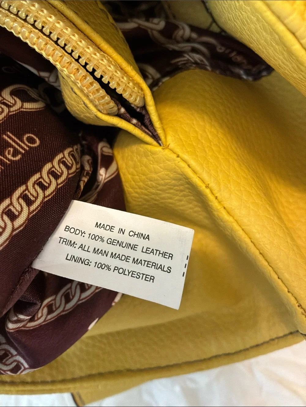 Tignanello Yellow Leather Hand Bag
